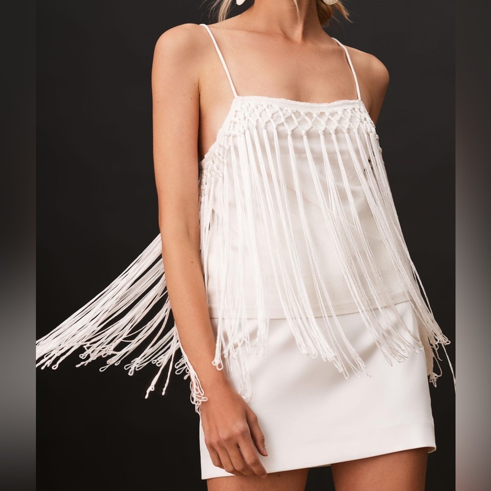 [Anthropologie] Fringe Cami White XS
